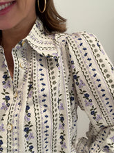 French Floral Puff Sleeve Top