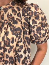 Leopard Denim Swing Top