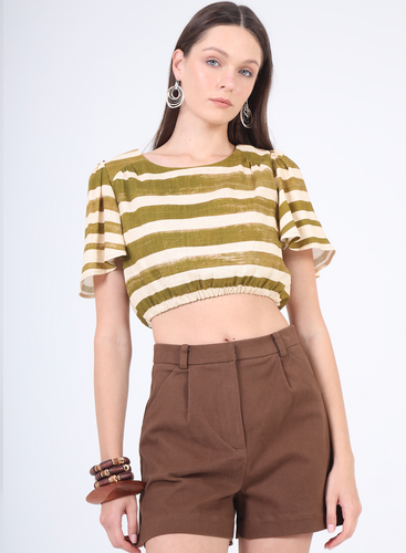 Canberra Top-Jungle Trails Stripe