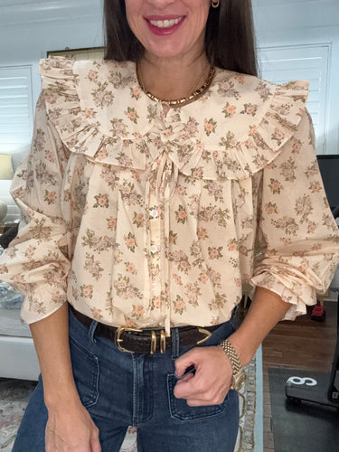Peach Floral Blouse