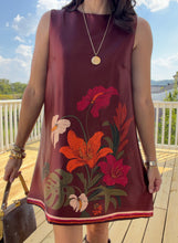 Allie Dress- Burgundy Floral Sateen