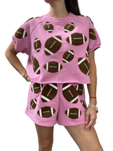 Women's Pink & Brown Fuzzy Football SHORTS