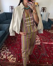 Polly Pants Set- Multi Stripe Drawstring w/ Toggle Blouse
