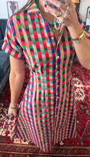 Lillian Dress- Multicolor Check Long Dress