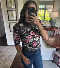 Women's Brown Short Sleeve Rosary Sweater