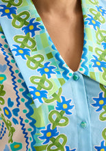 The Jules Top- Blue Floral Folk