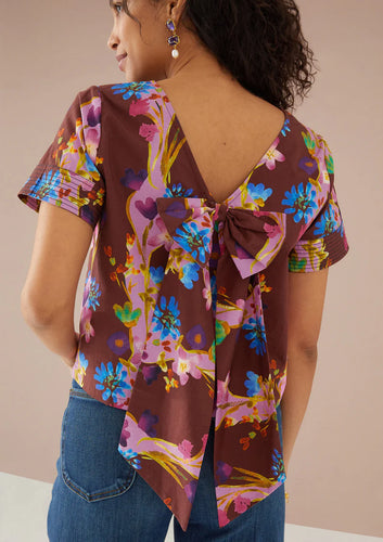 Lynn Top- Cinnamon Prairie Floral