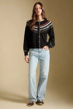 Joss Sweater- Black, Cream, Cranberry Fair Isle
