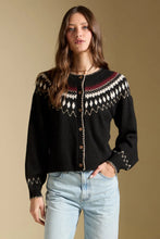 Joss Sweater- Black, Cream, Cranberry Fair Isle