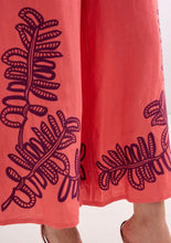 The Gemma Pant- Coral Royal Palm Embroidery