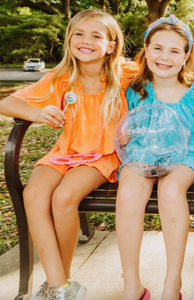Kids Tangerine Flutter Top