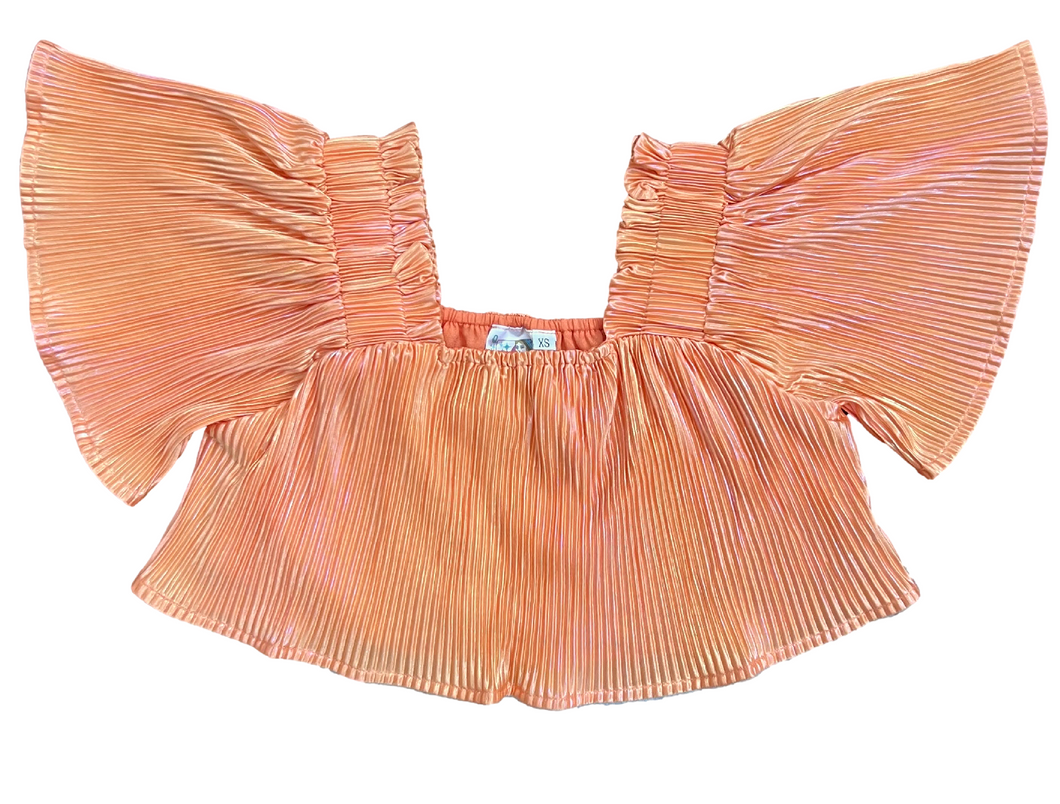 Kids Tangerine Flutter Top