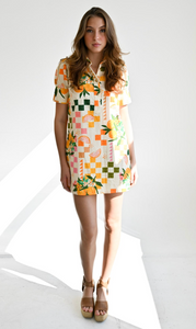 Everything Short Sleeve Dress- Oranges