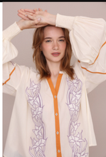 Lafayette Blouse- Embroidered Ecru