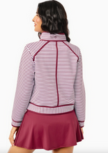 Scuba Light Bainbridge Quarter Zip Sweatshirt-White & Lacquer Stripe