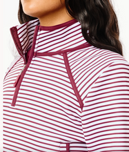 Scuba Light Bainbridge Quarter Zip Sweatshirt-White & Lacquer Stripe
