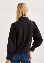 The Cami Shirt- Black Butterfly Embroidery
