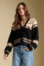 Scarlit Sweater- Black and Cream Fair Isle