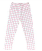 Light Pink Gingham Scalloped Leggings