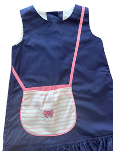 Ruby Dress- Woven Navy Purse Pocket Dress