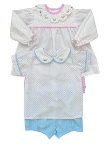 Blue Taylor Boy Short Bloomer Set- Hollies