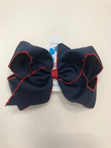 King Moonstitch Navy w/ Red Trim Bow